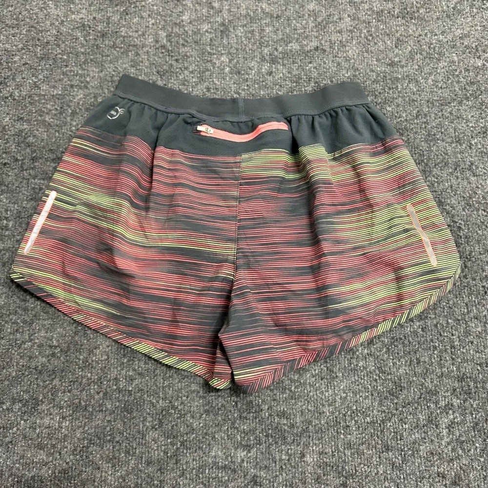 Puma Shorts Womens Size M Gray Pink Striped Athletic Running Gym Workout DryCell